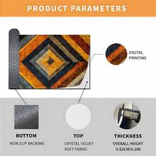 1 件豪华欧式复古钻石图案地毯，现代时尚几何矩形柔软防滑地毯，适用于户外、入口、客厅、卧室、洗衣房、浴室、游戏室，可机洗，4 季装饰门垫，圣诞节家居装饰 - 彩色 - 查看 11