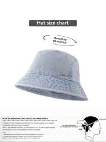 1 pieza Sombrero cubo de metal decorativo lavado vintage, unisex, sombrero cubo casual para protección solar, adecuado para estudiantes, parejas, exteriores, playa, viajes