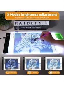 1 pièce Planche lumineuse LED A2/A3/A4/A5 convenant pour des kits de peinture de diamant, planche lumineuse pour peinture de diamant, planche lumineuse alimentée par USB pour la peinture, le croquis, l'animation, avec 4 pinces de fixation (couleurs noir, rouge, bleu, jaune disponibles)