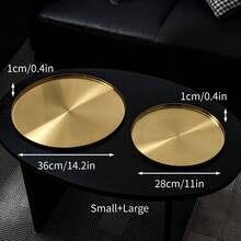 金属圆形储物托盘，不锈钢圆形金色托盘，镜面多功能家居装饰储物托盘，入口珠宝收纳托盘，化妆品香水蜡烛展示托盘，有大号、中号、小号可供选择，适用于家庭、咖啡厅、餐厅、酒店、珠宝店、圣诞节、万圣节、母亲节、感恩节，适合女性收纳整理器旅行必需品礼物返校 - 金色 - 查看 13