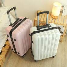 24-Inch Spinner Suitcase, Lockable Hardside Travel Luggage For Men & Women Bag For School School Accessories School Stuff - White - View 3