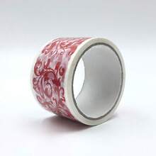 Chinese Style Decorative Porcelain Pattern Sealing Tape, Vintage Masking Tape For DIY Craft, Scrapbooking, Envelope, Party Gifts - Baby Blue - View 6