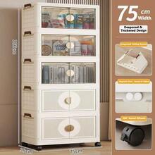 儿童衣柜收纳柜，可折叠卧室衣橱，大容量，多功能，适用于客厅 - 彩色 - 查看 32