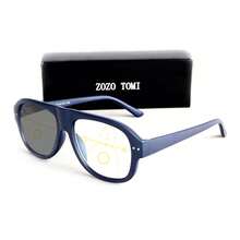 Progressive Multifocal Photochromic Reading Glasses, Extra-Wide Vision, Retro Classic Unisex Design - White - View 19