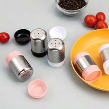 2pcs/Set Stainless Steel Seasoning Bottles Set, Outdoor Spice And Pepper Shaker Dispenser, BBQ Tools - Compact Portable, Best For Christmas, Halloween, Outdoor Barbecue Party