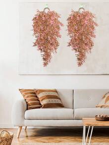 1PC/2PCS Artificial Suspension Plant Pink Series Plants Suitable For Wall Home Living Room Indoor And Outdoor Decoration