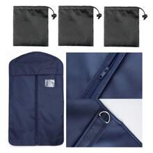 4pcs Suit Garment Covers Dust-Proof Storage Bag Set, With 3 Portable Storage Pouches, Clothes Folding Hanging Bags