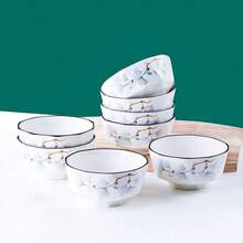 18pcs Ceramic Glazed Dinnerware Set, Includes 4 Bowls, 4 Plates, 4 Spoons, 4 Chopsticks, 1 Soup Bowl, 1 Serving Spoon, Suitable For 2-4 People, Nordic Style Ginkgo Leaf Design, Ceramic Bowls, Plates, Chopsticks Tableware Set