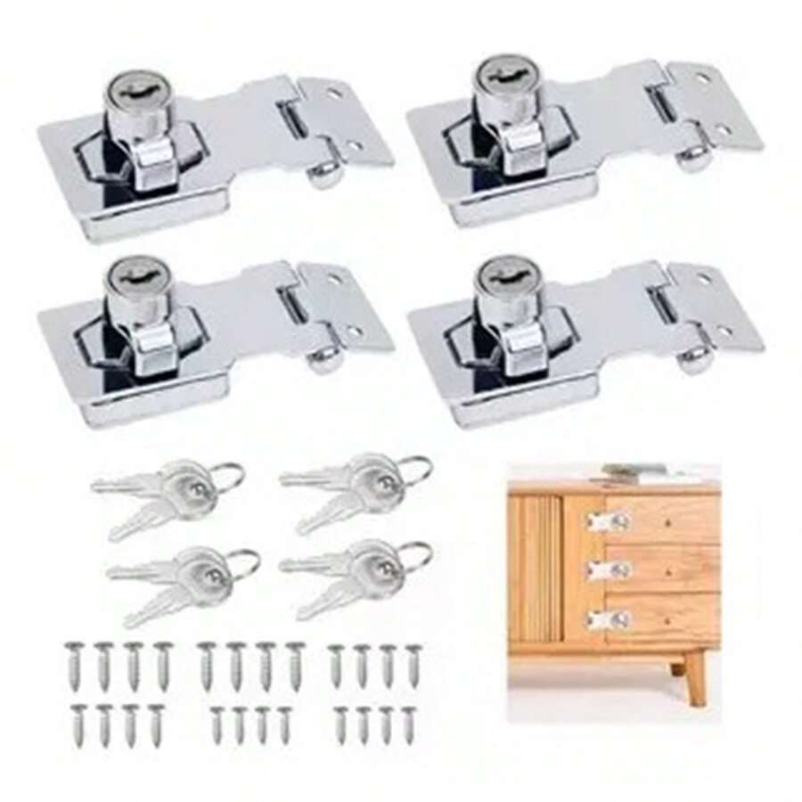 2 candados de seguridad Master para puertas y cajones, ideales para puertas, gabinetes, refrigeradores, cajas, cajones y buzones. - Plateado - Ver 1