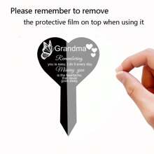 1 Piece, Grandmother Memorial Pile, Waterproof Acrylic Tombstone, Used To Commemorate The Deceased Grandmother, Suitable For Cemetery Memorial Gardens, Condolence Tombs, Outdoor Courtyard Decoration, Carving, Easy Ground Installation