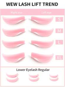 14Pcs 7 Sizes Lash Lift Rods,Lash Lift Shield For Eyelash Perming,Upper And Lower Lash Lift Pads For Salon And Home Use. - Pink - View 4