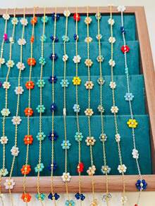 1pc Handmade Woven Floral Daisy Necklace, Suitable For Women, Multiple Colors Available For Spring & Summer - Daisy Flower Necklace - View 5