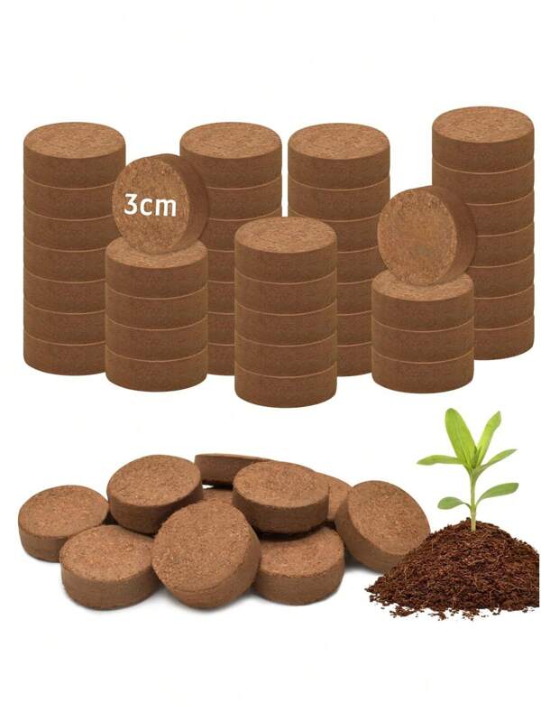 20 unidades (30 mm) de solo para vasos com fibra de coco comprimido para germinação - Solo orgânico com pelotas de fibra de coco para cultivo de bonsai, ervas, plantas, flores e vegetais