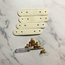 4pcs New Buckle DIY Handmade Weaving Bag, Wallet Craft Accessories - Dual Hole PU Material Belt Replacement Buckle, Handbag Gift Making