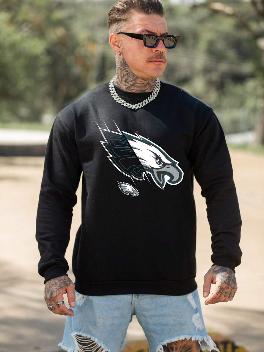 College Football Jacket  Hoodie Without Hood - Negro - Ver 1