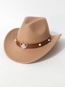 1 peça chapéu de cowboy de lã sintética feminino, tema de cowboy ocidental, adequado para festivais de música, eventos de cowboy ocidental, festas vintage, festas à fantasia, celebrações, apresentações de palco e uso diário - cartola - Ver 14