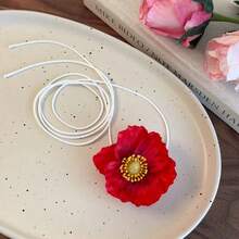 1pc Flower Necklace Neck Chain Accessories Seaside Vacation Ribbon Clavicle Chain Female - Multicolor - View 17