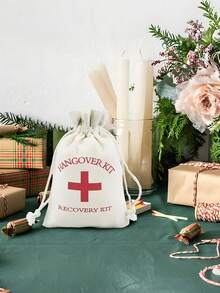 10 Peças/Pacote Kit de Emergência para Ressaca, Sacolas de Aniagem, Sacolas de Lona, Kits de Sobrevivência, Sacolas de Lembranças de Casamento, Sacolas de Presente de Linho da Cruz Vermelha, Adequado para Despedidas de Solteiro, Dia das Mães, Cerimônias de Formatura, Eventos de Recuperação, Decorações, Presentes Criativos, Acessórios para Feriados, Festas de Aniversário, Decorações de Casamento - Caqui - Visão 5