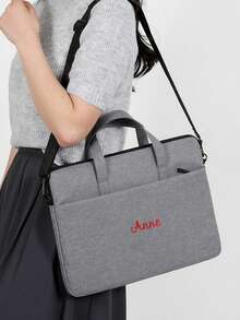 1pc Personalized Fashion Carry Sleeve, Customized Embroidery Pad Laptop Sleeve Compatible With IPad, 14", High-Quality Lightweight Computer Bag, Compatible With IPad, Laptop, Great Gift For Family And Friends - Multicolor - View 4