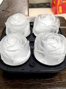 2 Pieces 4 Rose Ice Cube Mold, Multi-Purpose Chocolate, Jelly, Ice Cube Tray, RV Party Kitchen Refrigerator Supplies, Suitable For Bakery, Back To School Supplies, Summer Ice Bin & Tray, Kitchen Accessories