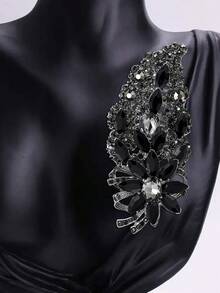 Fashionable Large Crystal Flower Brooch For Women Suitable For Wearing With Dress, Suit, Hat, Shoes, Flower Scarf - Flower (0955) - View 2