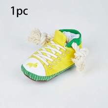 1-Pack Sneaker-Shaped Dog Chew Toys With Rope Knots & Squeaky Ball – Durable Oxford Fabric Chewers For Aggressive Chewers, Interactive Squeakers Noise For Puppies/Adult Dogs, Indoor Outdoor Play