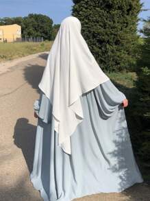 Nida-Stoff-Einzelschicht Tie-Up Gebetsmantel, atmungsaktiver praktischer Hijab für Frauen, geeignet für den täglichen Gebrauch, Frühling/Sommer/Herbst