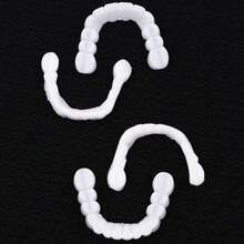 4Pcs/SetTemporary Teeth Set, Perfectly Cover, Plastic Veneer Teeth Covers Halloween Makeup Decor - Multicolor - View 8