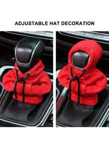 1pc 2025 New Design Car Gear Shift Knob Cover, Fashionable Mini Hoodie Sweatshirt, Car Gear Shift Head Decor, Interior Accessory