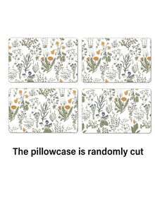 2pcs Set Floral Ruffle Print Pillow Case, Comfortable Breathable Soft Skin-Friendly, Machine Washable, Suitable For Dorm, Bedroom, Hotel, All Seasons Use - White - View 6