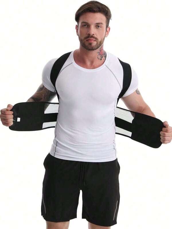 [Suporte Postural] Suporte Postural Ajustável para Costas, Suporte Total para Costas com Cinto de Suporte Lombar, Melhora a Postura, Previne a Curvatura e Correção Postural, Alça de Ombro Invisível com Abertura no Peito, Cinto Respirável Anti-Corcunda, Ajustador de Postura Sentado, Cinto de Exercício Adequado para Treino, Esportes em Casa e Caminhada