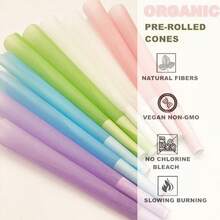 200/100/50pcs Colored Pre-Rolled Cones Rolling Papers - 109mm King Size Ultra Thin & Slow Burning Smoking Cones With Tips/Tubes/Loader - Rolling Paper For Smoking Accessories - Multicolor - View 5