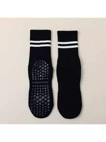 1 Pair Of Women's Non Slip Socks, Professional Non Slip Socks Suitable For Yoga, Pilates, Fitness, Floor Socks, Suitable For Daily Use, Summer Mid Tube Socks