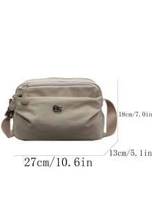 Multi-Layer Small Cloth Bag, Women's Crossbody Bag, Fashion Casual Nylon Lightweight Large Capacity Women's Shoulder Bag, Suitable For Work, Commuting, Daily Outings, Shopping And Dates - Khaki - View 5
