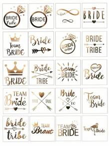 20 Stücke Junggesellinnenabschied Tattoos, Junggesellinnenabschied Tattoos, temporäre Junggesellinnenabschied Tattoos, temporäre Hochzeit Tattoos, geeignet für Männer und Frauen Erwachsene für Gesicht, Hand, Hochzeitszeremonie