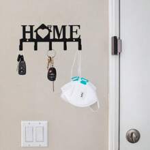 Key Holder Hooks Organizer Hanger Rack Wall Mounted With Screws And Anchors Love/Home Wall Metal Decor For Entryway Front Door Kitchen Hallway Garage Mudroom Office