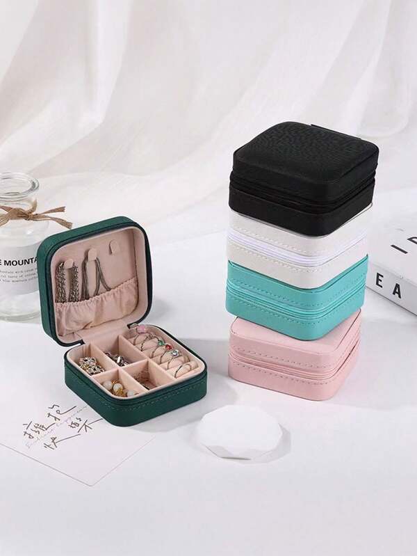 1pc Jewelry Storage Box, Mini Jewelry Box, Portable Jewelry Travel Case, Small Jewelry Display Box For Rings And Accessories