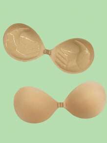 3 CM dicke selbstklebende BH, unsichtbarer BH für rückenfreie, trägerlose Kleider für kleine Brüste, wiederverwendbarer Büsten-Vergrößerungs-BH, 1 Stück beige