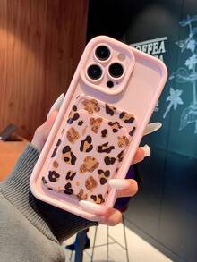 时尚精致的线条心形卡槽保护壳适用于 17 系列、11/12/13/13 Pro Max/14 Plus/14 Pro Max/15 Plus/16 Plus/16 Pro Max/15 Pro Max、XR、XS Msung Galaxy S25 Pmsung A 系列、Galaxy 系列，适合女孩，粉色