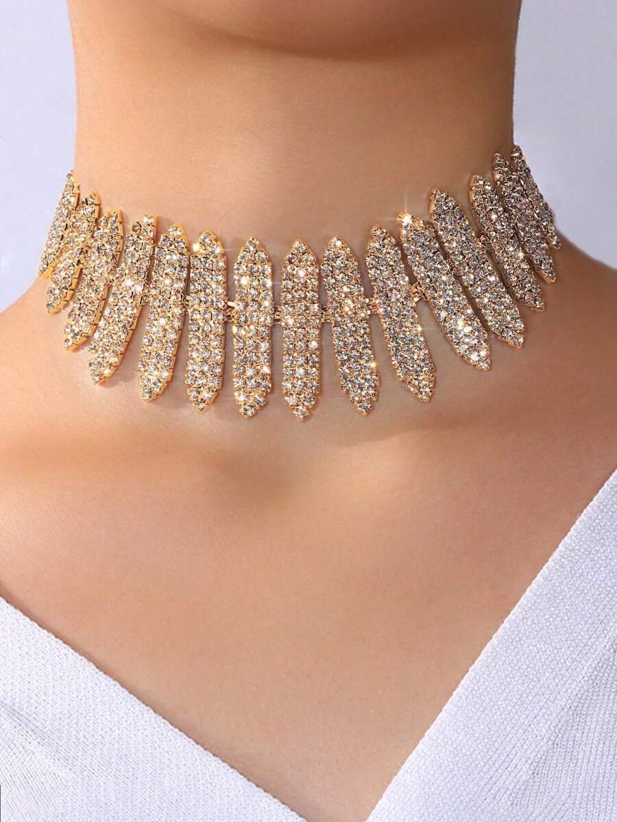 Personalized Shiny Multi Layer Rhinestone Necklace Romantic Bride Wedding Party Necklace Jewelry Dressing Jewelry Accessories