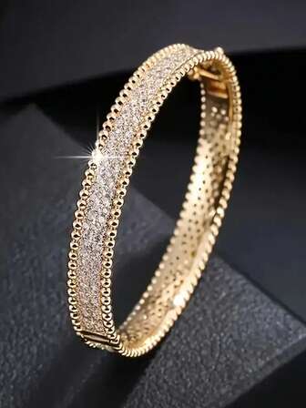 High Quality Fashion Cubic Zirconia Elegant Bracelet, Suitable For Wedding, Valentine's Day, Thanksgiving, Christmas Gifts, For Girlfriend, Wife, Mother