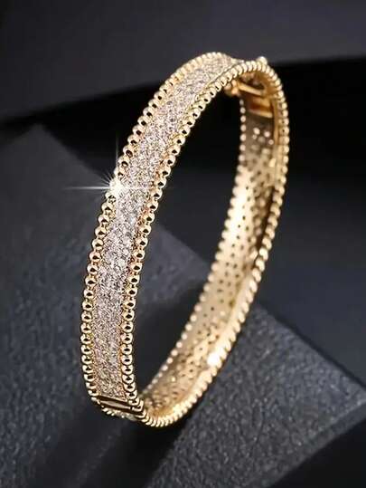 High Quality Fashion Cubic Zirconia Elegant Bracelet, Suitable For Wedding, Valentine's Day, Thanksgiving, Christmas Gifts, For Girlfriend, Wife, Mother