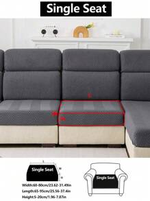 1 pieza Funda de sofá elástica resistente a las manchas y salpicaduras con cobertura total para cojín de asiento de sofá, lavable a máquina, anti polvo y suciedad, apta para sofás en forma de L y de 1/2/3/4 plazas en dormitorio/sala de estar, apto para mascotas