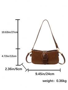 Women's Vintage Solid Color Dual Strap Matte Leather Saddle Shoulder Bag - Coffee Brown - View 8