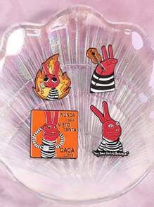 1 Stück bezauberndes rotes Tier Spiel Zubehör Kaninchen Gefängnis, vielseitiger personalisierter Metall-Anstecker zur Kleidung Dekoration