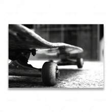 1pc/3PCS Wall Arts Posters Frameless Skateboarding Extreme Sports Posters Prints Black White Photo Canvas Painting Wall Art Pictures Room Decor Skateboard Lover Gift Vintage