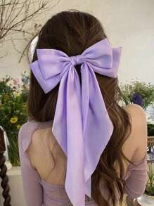 1 buc violet elegant retro culoare solidă mare Streamer fundă agrafă de păr, potrivită pentru uz zilnic și cadouri de festival, petrecere gheare agrafe de păr gheare de păr agrafe de păr