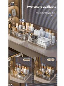 1 Stück Acryl Make-up Organizer mit Wellenmuster - 3-stöckiges Kosmetik Aufbewahrungsfach für Lippenstifte, Schmuck, Hautpflege | Badezimmer Waschtisch & Reise Toilettenartikel Organizer | Klare Aufbewahrungsbox für den Schreibtisch, Schlafzimmer (Stilvolle & platzsparende) ,Schmuckkasten,Tasche,Make-up Pinselhalter,Pinselhalter,Parfümorganisator,Beutel