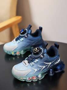 Boys' Spring/Summer Lightweight Sports Shoes, Mesh Breathable Upper, Rotary Buckle, Slip-Resistant Outsole, Versatile For Daily Wear & Sports Running Colorful Sneakers - Multicolor - View 5