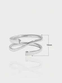 1 Piece Aesthetic Simple Multilayer Twisted Rings For Women Geometric Round Sterling Silver Ring Bohemia Vintage Finger Rings Jewelry - Multilayer Twisted Rings - View 7